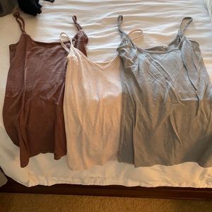 3 cotton tanks. So comfortable